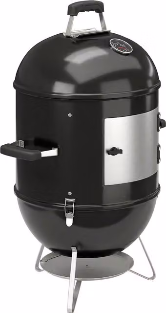Affumicatore 3 in 1 Outsunny con griglie e termometro, Nero, L: 62,5 cm, P: 47,5 cm, H: 91 cm – 1