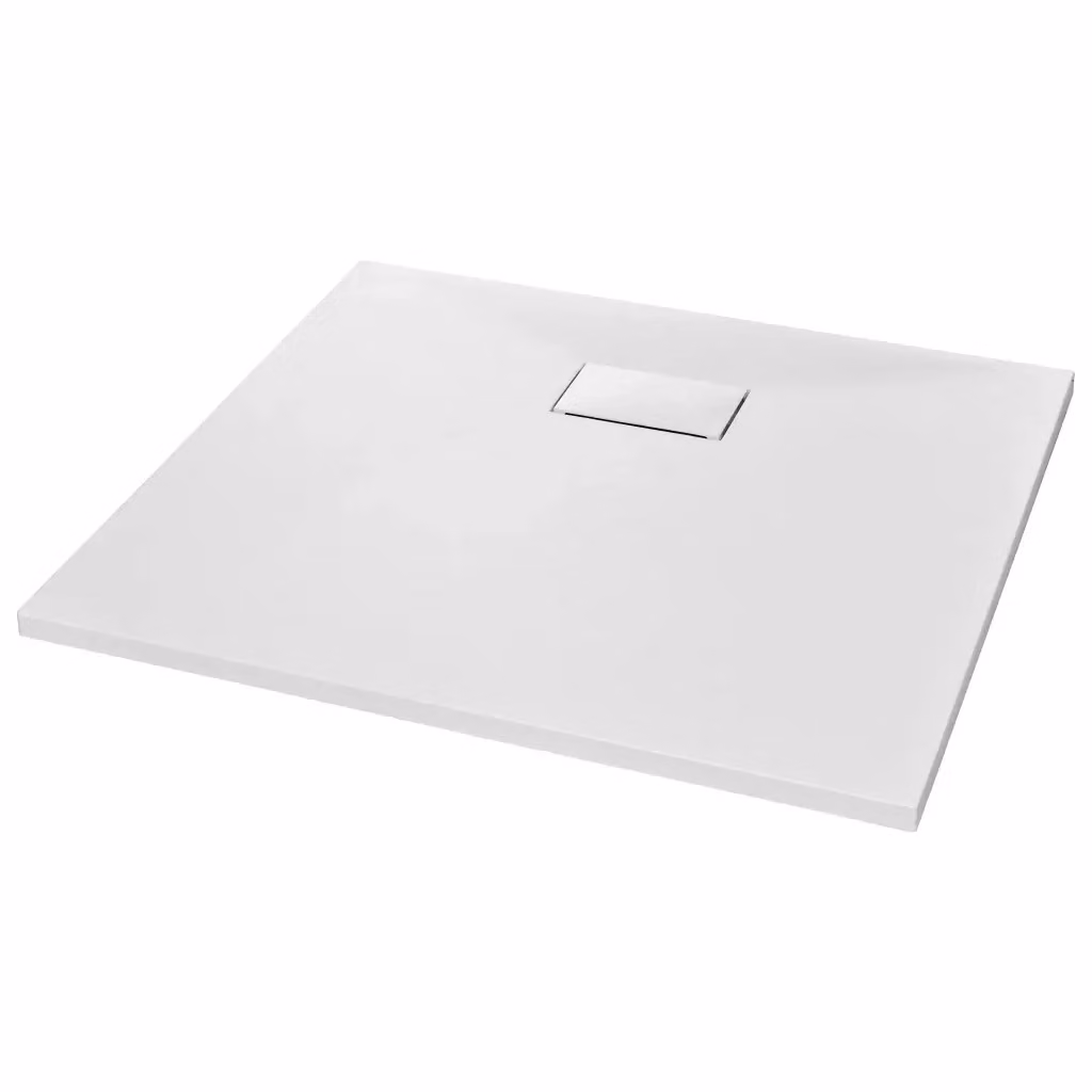 Piatto doccia rettangolare vidaXL in mineral cast bianco antiscivolo L: 90 cm, P: 80 cm – 2