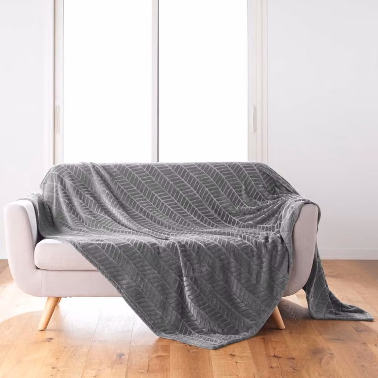 Piumone in flanella, dimensioni 180 x 220 cm, colore grigio