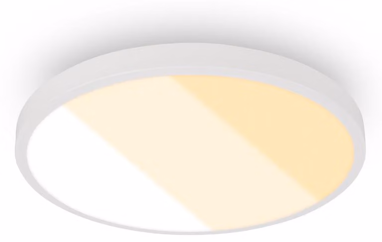 Briloner Plafoniera LED IP44 Ø24x6 cm rotondo 18 W 2000 lm 2700K-4000K da bianco caldo a bianco neutro bianco - Lampada da soffitto per bagno cucina soggiorno