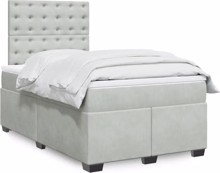 Maison Exclusive - Giroletto a Molle con Materasso Grigio Chiaro 120x200cm Velluto