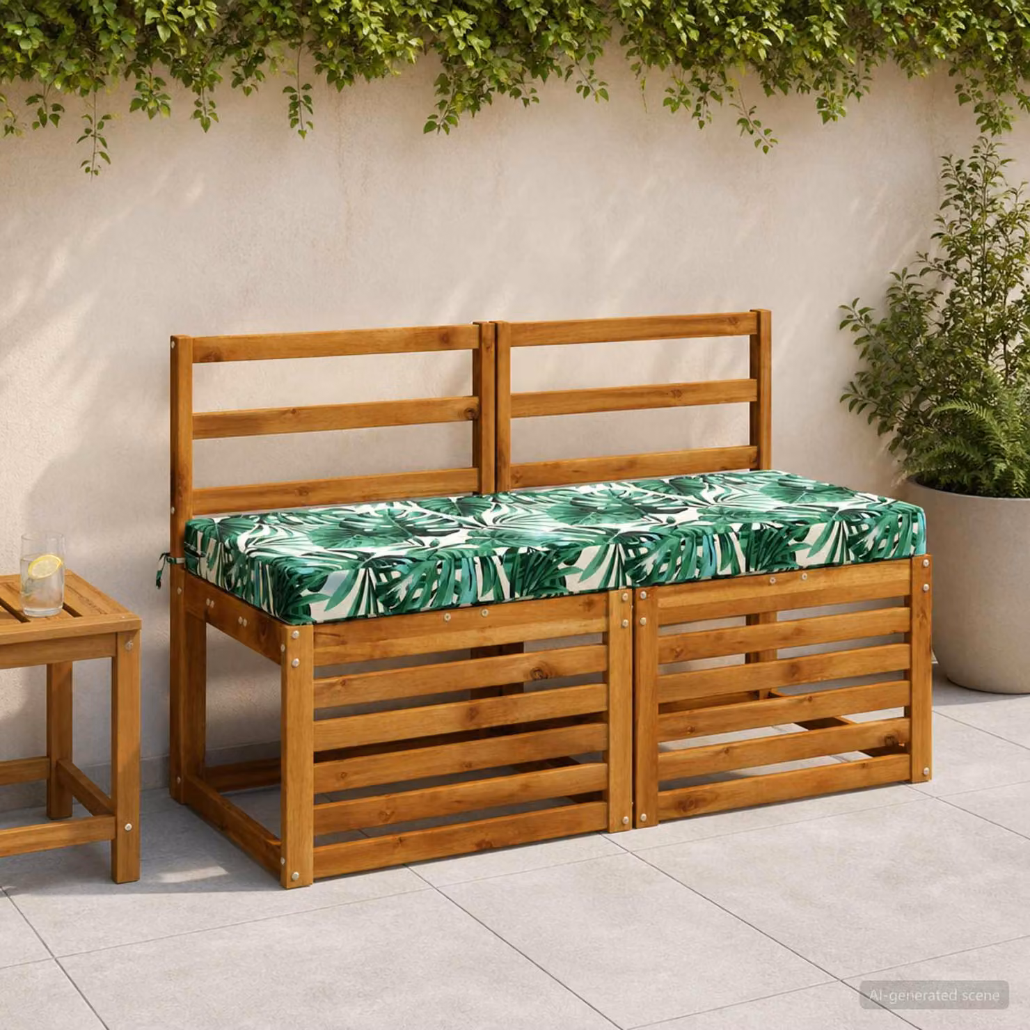 Set di 2 cuscini per panchina vidaXL SOEST in poliestere verde con imbottitura in schiuma e coperture lavabili