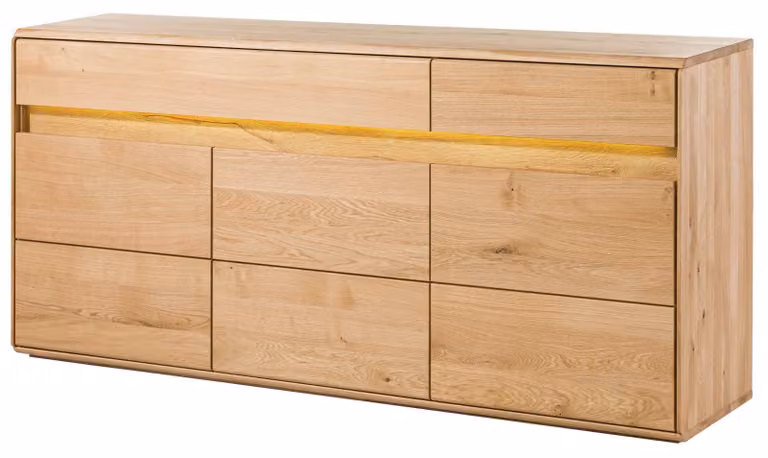 MASSIVMOEBEL24 | credenza in legno di Quercia Selvatica 183,5x43,5x86 quercia naturale oliato CARDIFF #130