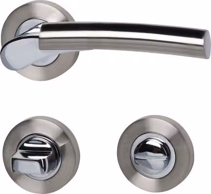 Set rosetta per WC Alpertec Solid 7 in acciaio inossidabile argento, rotonda
