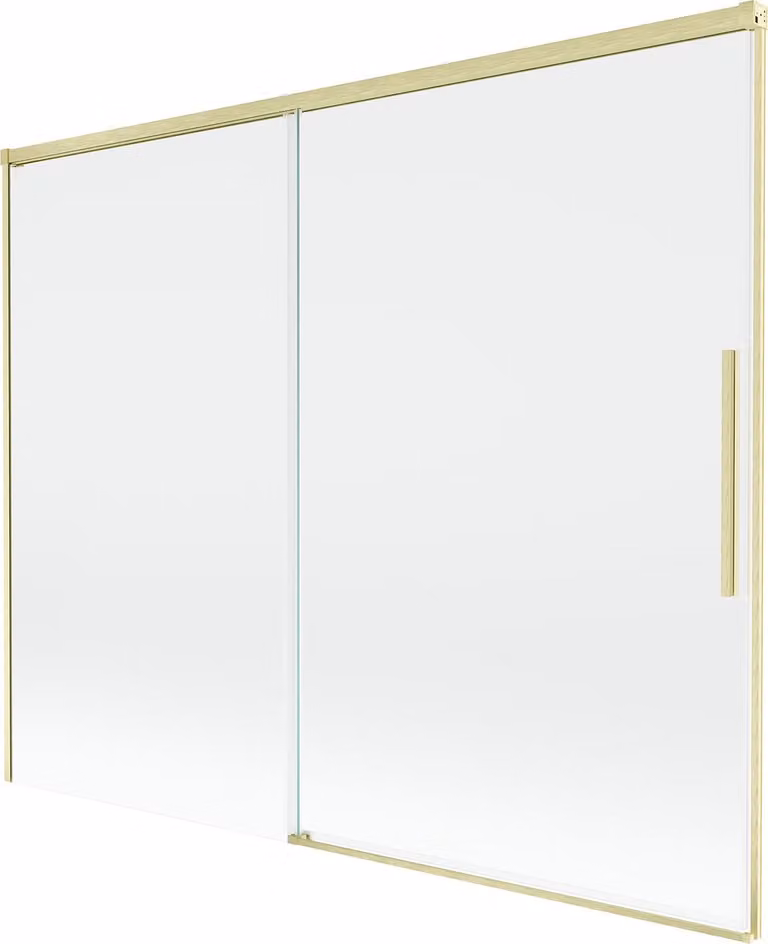 Mexen Rox paravento da vasca da bagno scorrevole a 2 ante 190 x 150 cm, trasparente, oro spazzolato - 8C9-190-001-55-00