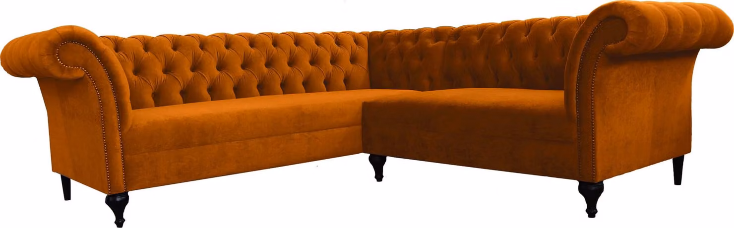 Chesterfield Ecksofa Eckcouch Designer Sofa Couch Samt Ledersofa SLIII Sofa №94