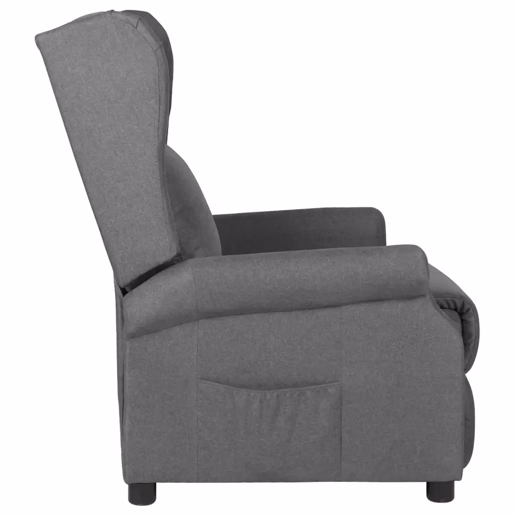 Poltrona Reclinabile Relax vidaXL in Tessuto Grigio con Braccioli e Regolazione Manuale – 2
