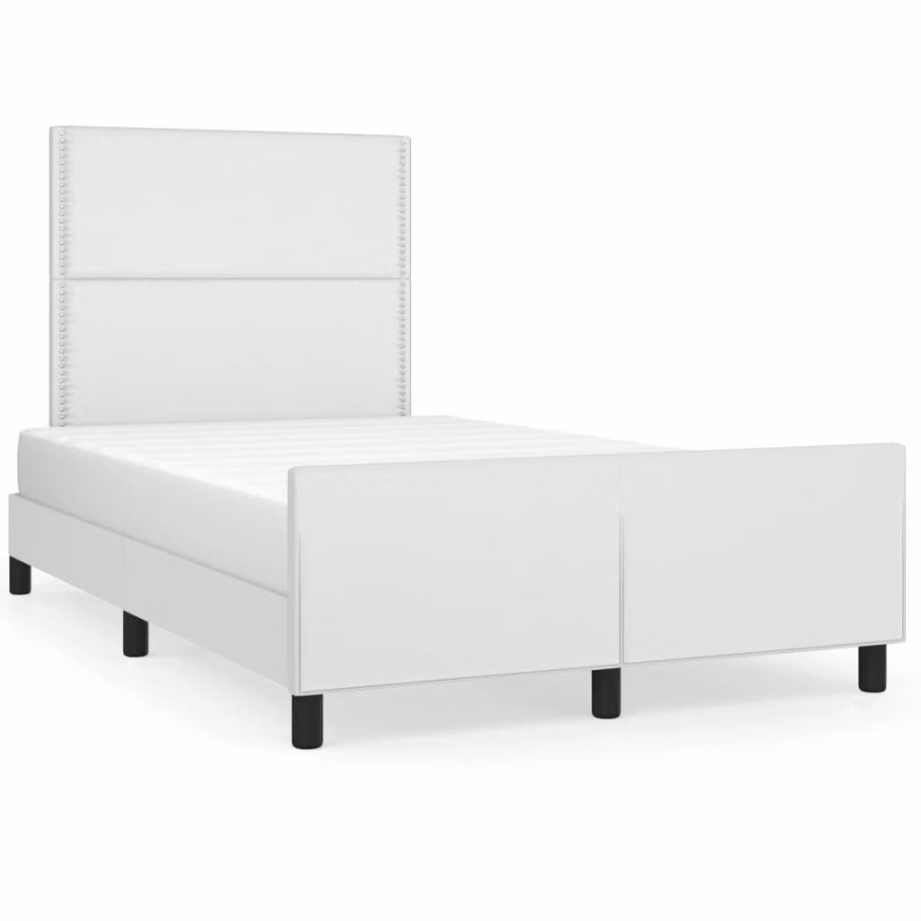 Giroletto con Testiera Bianco 120x200 cm in Pelle finta