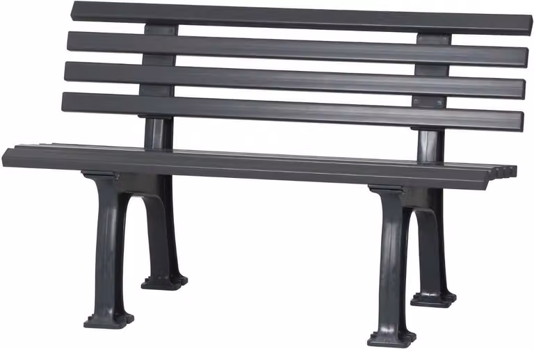 Panchina da giardino Antigua | 2 posti | Grigio grafite | HxLxP 74x120x54cm | Plastica resistente agli agenti atmosferici e ai raggi UV | Panchina da parco Panchina da esterno Balcone da giardino Terrazza