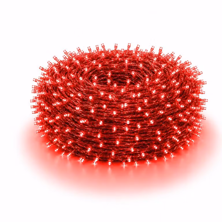 30M 300LEDs 8 Modes Fairy Lights Luci elettriche di Natale LED Cavo trasparente Camera Decorazione Luce Festa Giardino Albero di Natale Illuminazione, Rosso