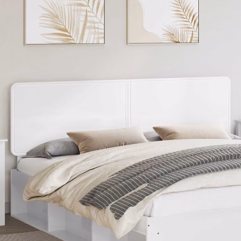 Testiera per letto moderna vidaXL in legno ingegnerizzato bianco lucido