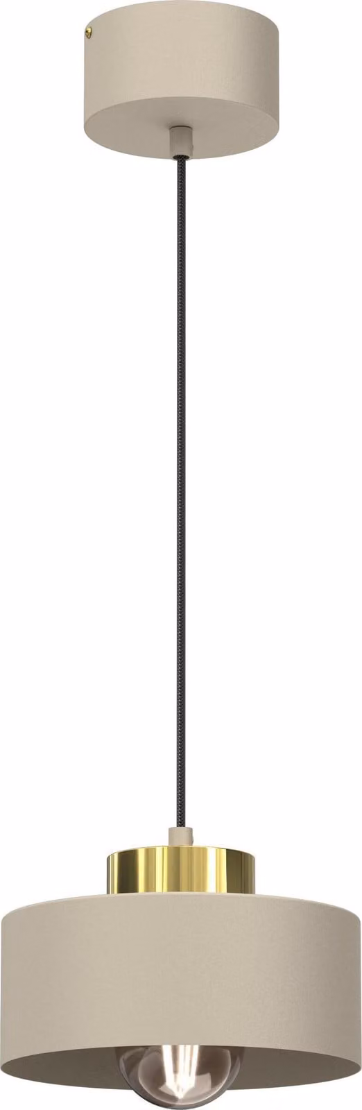 Lampada a sospensione beige con elemento lucido oro Marti 1xE27 15W Luminex