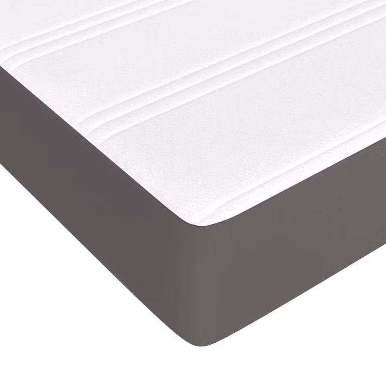 Materasso a Molle Insacchettate Rigidità Media Grigio 140x190x20 cm in Pelle finta