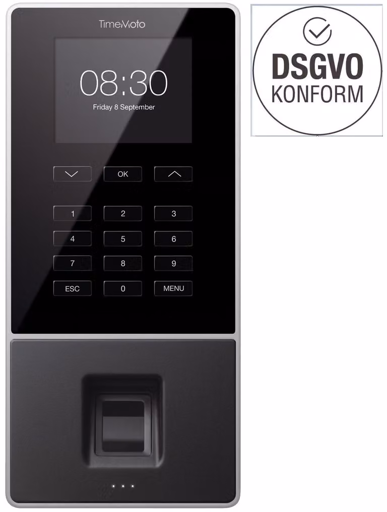 Safescan® 125-0586 TimeMoto® TM-626 Sistema completo di registrazione delle presenze con software - Terminale con RFID e sensore di impronte digitali