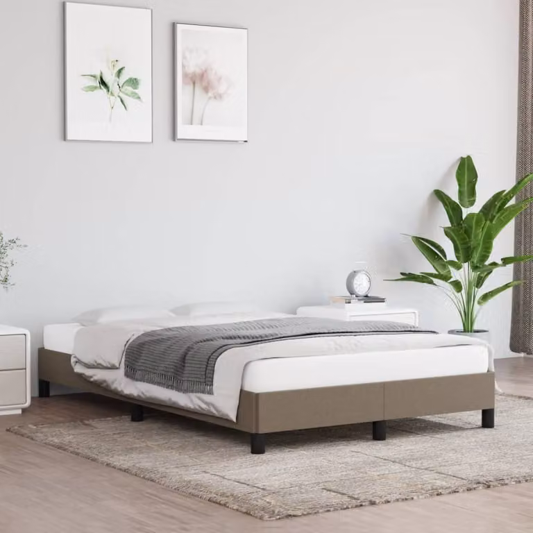 The Living Store struttura letto taupe 120x200 cm in tessuto