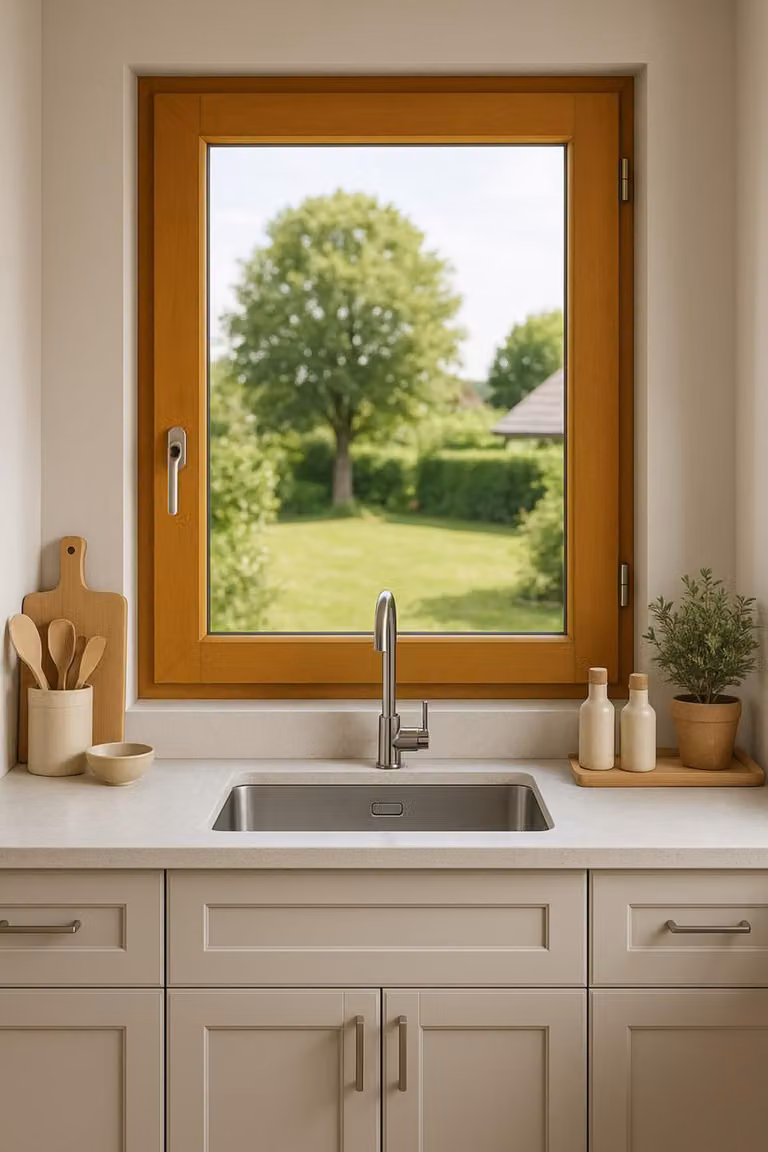 Finestrino in legno 1 ante H95 x L60 Tirante diritto Quote Quadro