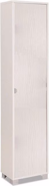 Kit Mobile Colonna da Cucina Sarmog con 4 Ripiani e Ante a Battente, Finitura Bianco Fiammato, H190 x L43 x P29 cm