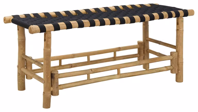 Panchina da giardino 110 x 38 x 40 cm Bambù Naturale