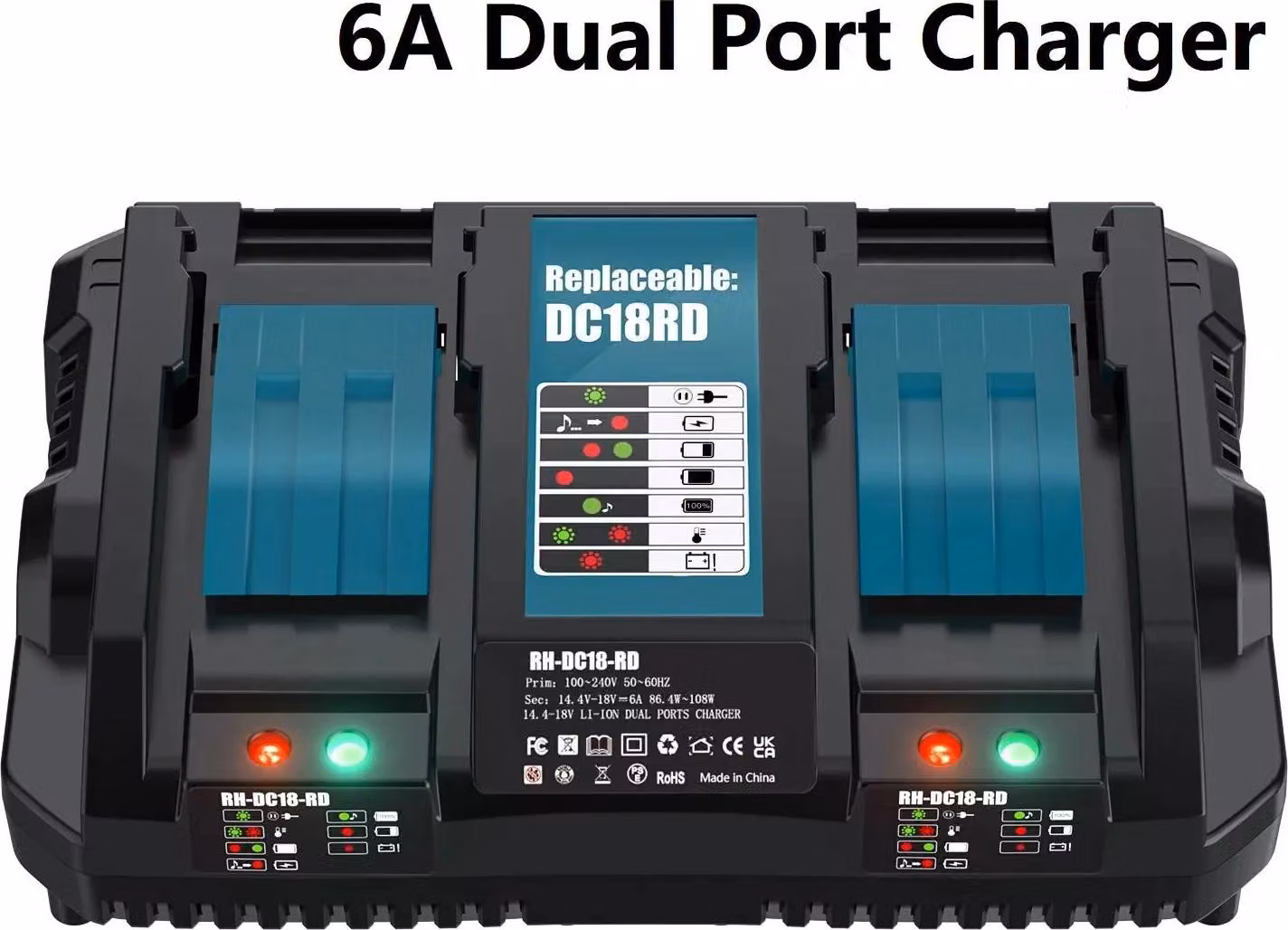 Batteria di ricambio per Makita, BL1830 18V 18650 Li-Ion, compatibile con la serie BL1860, ricaricabile, nera