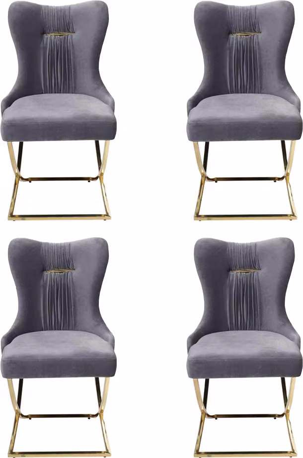 Stilvoll Esszimmer 4x Stühle Luxus Sessel Stuhl grau Sessel Wohnzimmer Möbel