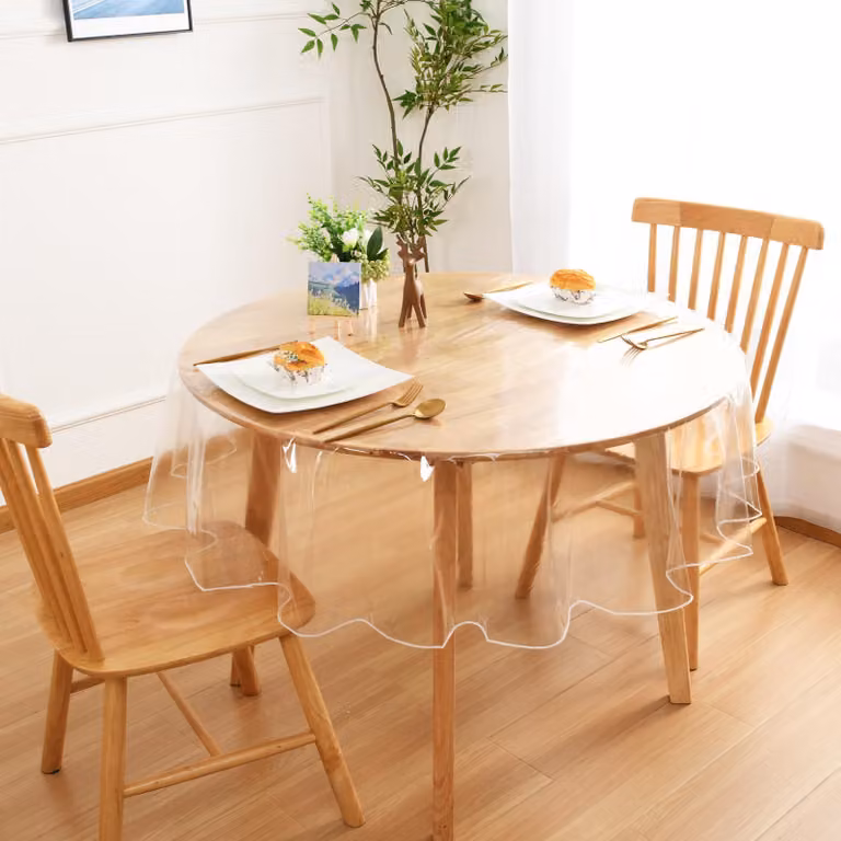 Tovaglia trasparente, lavabile, diametro 110 cm, impermeabile, adatta per cucina e giardino