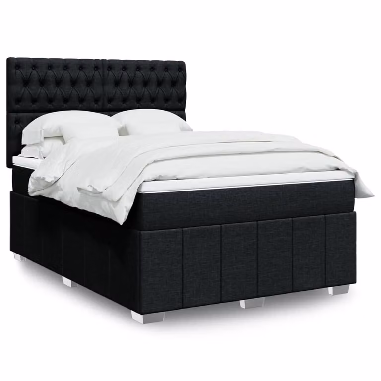 Maison Exclusive - Letto boxspring con materasso nero 140x190 cm Tessuto