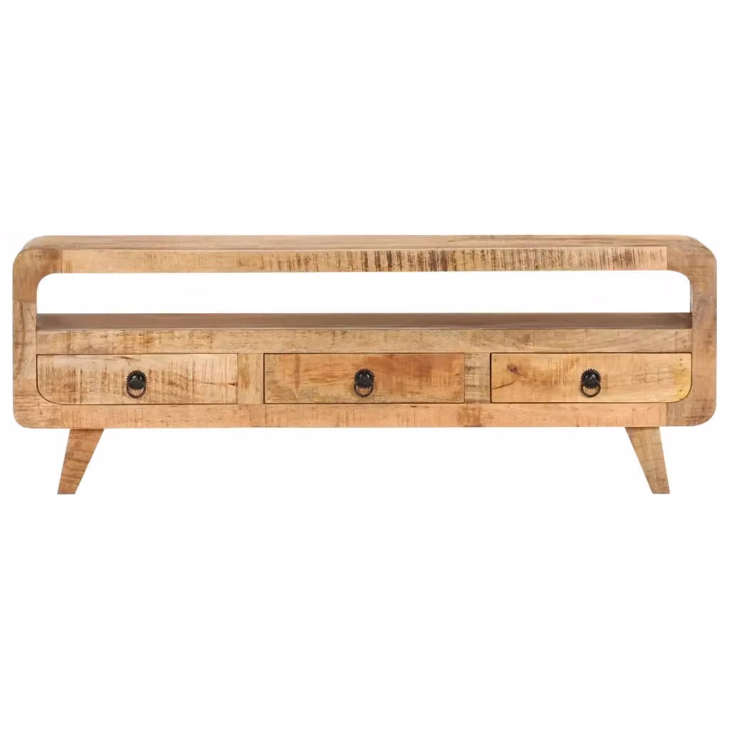Mobile Porta TV vidaXL in Legno di Mango Grezzo Marrone L: 117 cm, P: 30 cm, H: 41 cm – 2