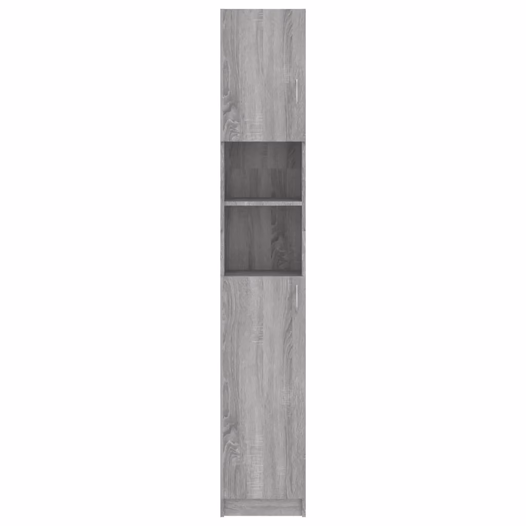 Mobiletto da bagno moderno HELLOSHOP26 in legno composito grigio opaco, sospeso, L: 32 cm, P: 25,5 cm, H: 190 cm – 2