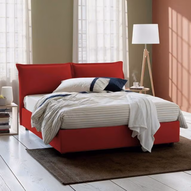 Letto Matrimoniale Anjin Talamo Italia Rosso con Contenitore a Alzata L/P/H: 160 x 190 x 95 cm – 1