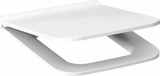 Sedile per WC Ramm, compatibile con i modelli Cersanit Caspia, realizzato in materiale plastico antibatterico e dotato di cerniera in metallo