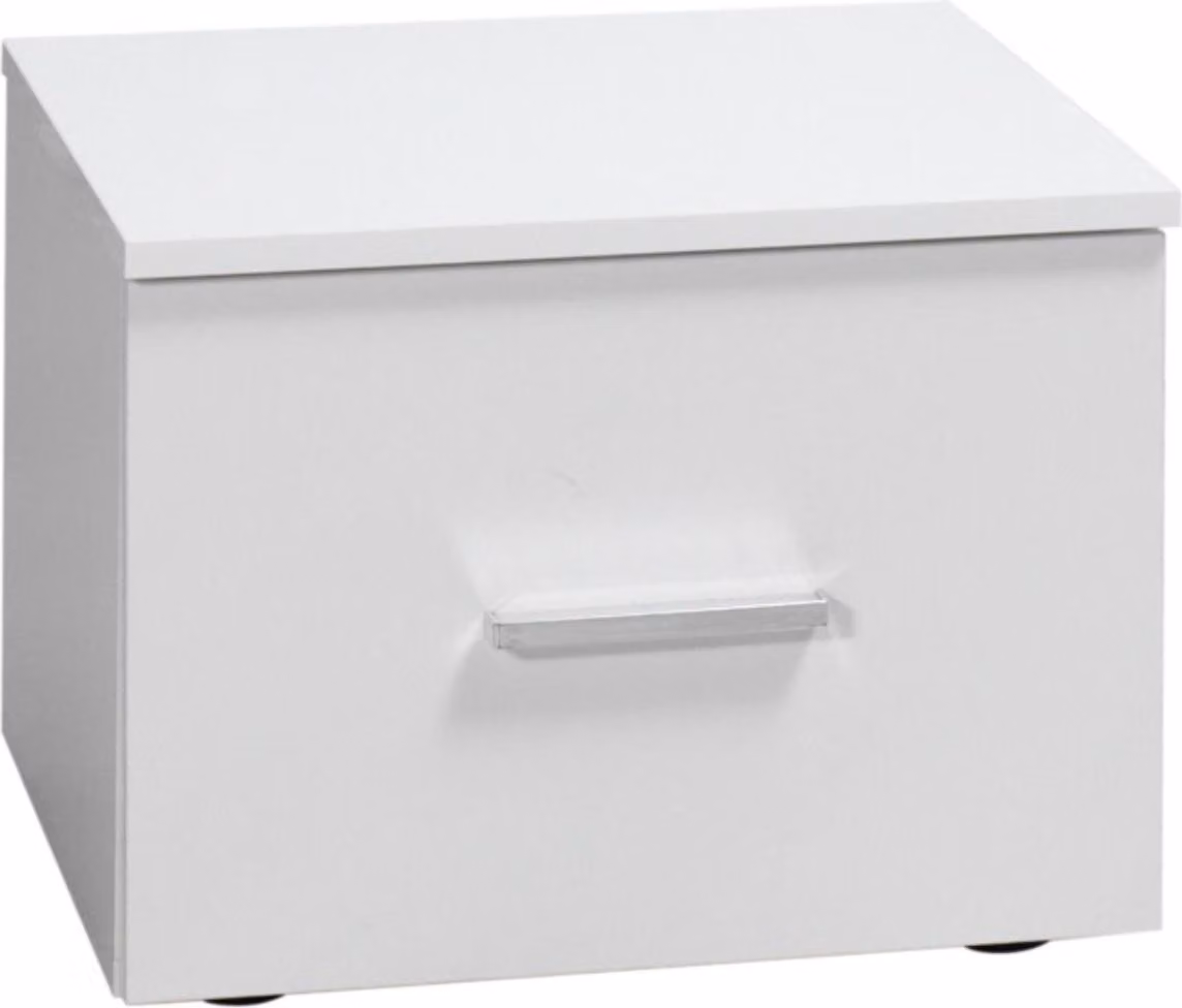 Set di 2 comodini PAMPLONA - bianco alpino / bianco lucido