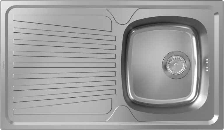 hansgrohe S21 Evier encastré 342, acier inoxydable, avec égouttoir, 860x500mm, vidage manuel, 43372800, 43372800