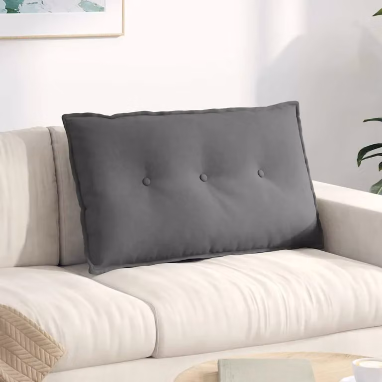 vidaXL Cuscino per Schiena Grigio con Rivestimento Rimovibile L: 80 cm, P: 50 cm