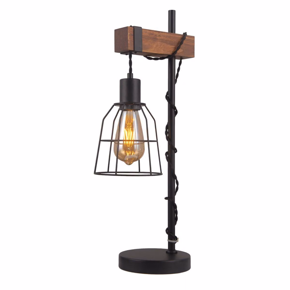 Italux Reda lampada da tavolo industriale a LED nera TB-4793-1-L