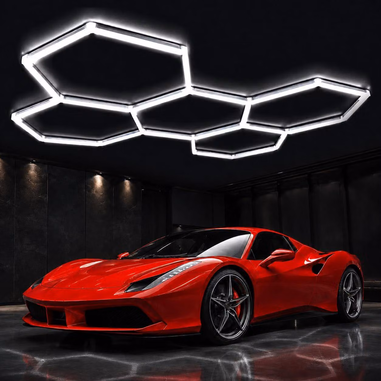 Lampada a soffitto a LED esagonale, 192 W, 6500 K, illuminazione per garage