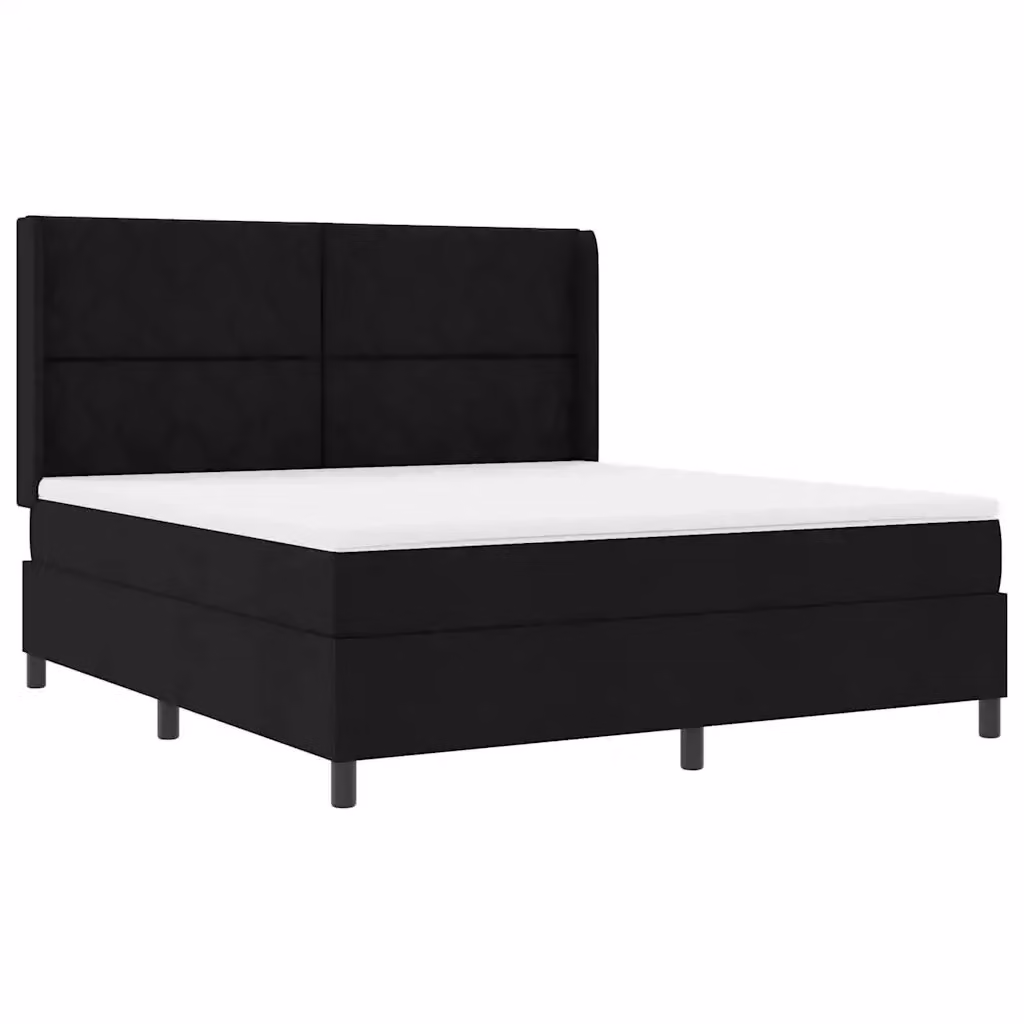 Letto moderno vidaXL con molle a sacchetto e illuminazione LED sotto il letto, rivestimento in tessuto nero, L/P: 180 x 200 cm – 2