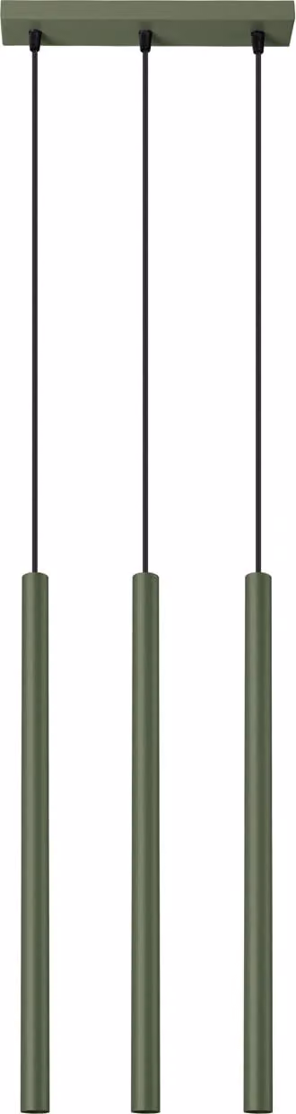 Lampada a sospensione PASTELO 3P verde oliva 3xG9 8W acciaio 104x19.5x19.5cm Sollux Lighting