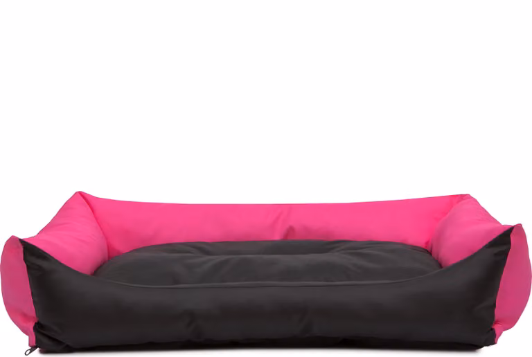 Cuscino per cani, cuccia per cani, lettino per cani, cuscino per cani Pontes - Eco - 82 x 60 x 16 cm [Dimensione: XL] - Rosa con dettagli neri