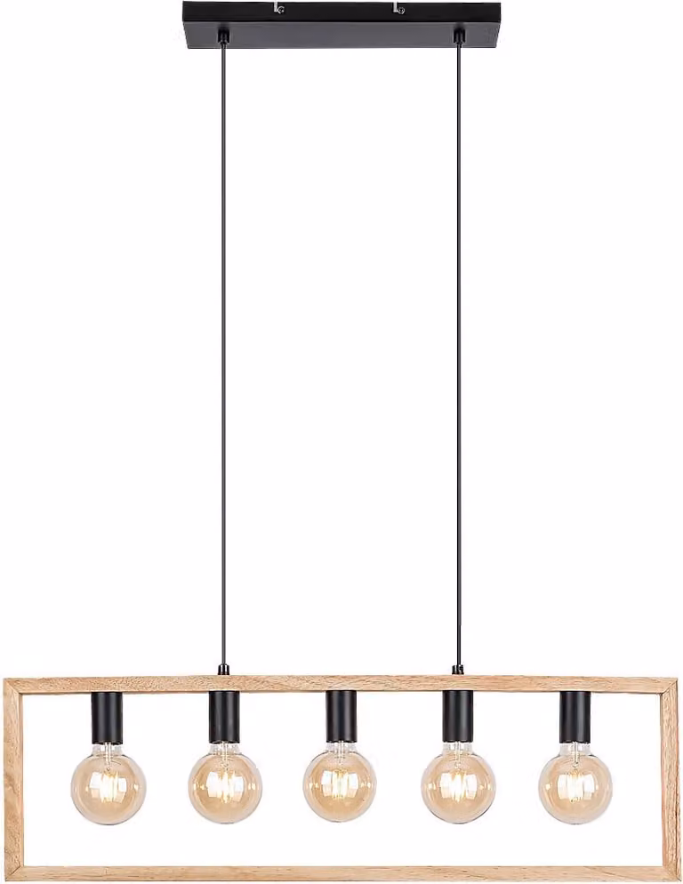 Rabalux 2294 Lampada a sospensione 5 spot Indigo, E27, nero-marrone, Scandinavo