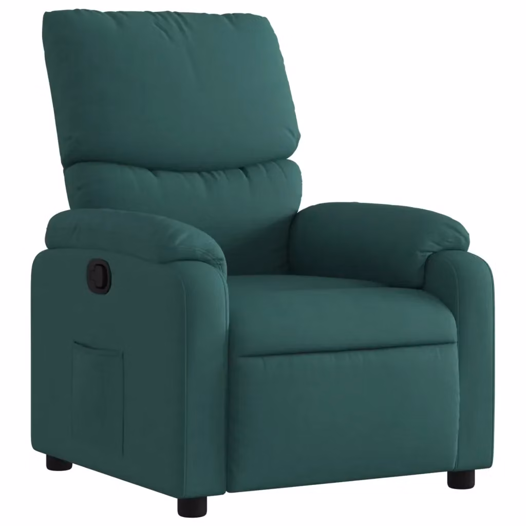 Poltrona Reclinabile Relax vidaXL in Tessuto Verde con Braccioli e Struttura in Legno e Metallo – 2
