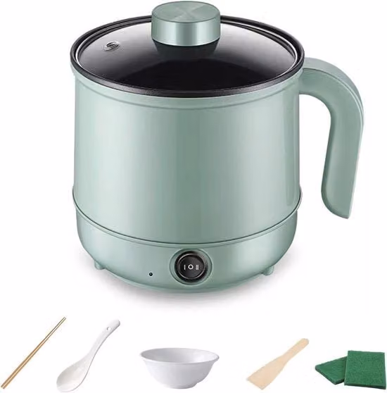 Mini pentola elettrica con coperchio per cucina versatile, 1,7L, antiaderente, ideale per viaggi e soggiorni brevi
