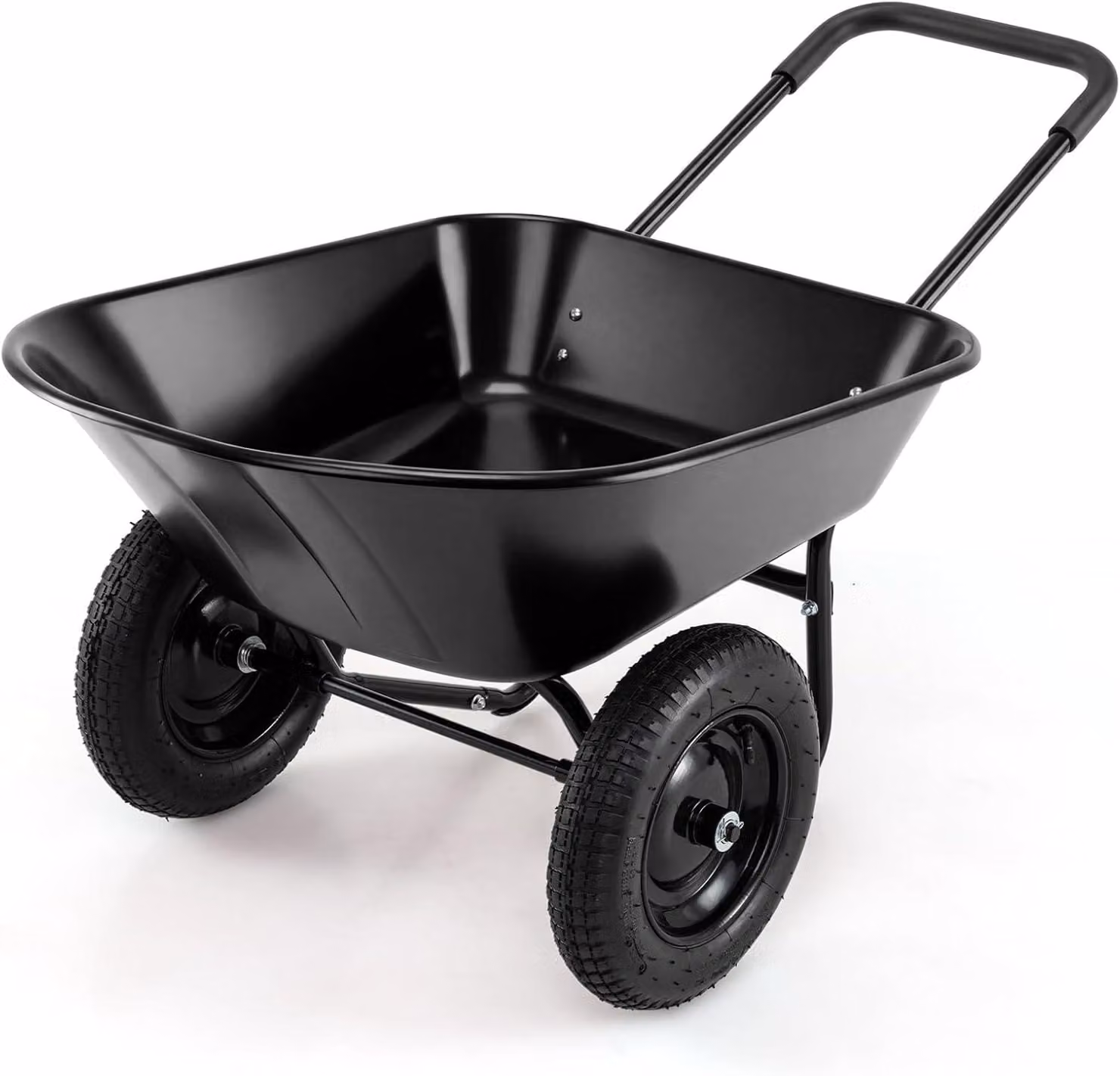 Carriola a due ruote, capacità di 78 litri, struttura in metallo, ideale per giardino e cortile