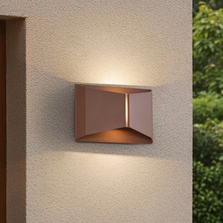 Applique da esterni a LED Anlira Lindby, Marrone / Ruggine, Metallo, Moderno, Applique LED da esterni