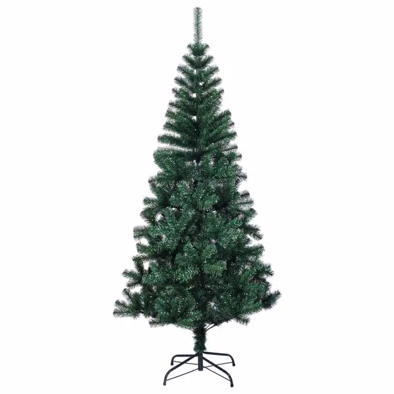 The Living Store Albero di Natale Artificiale Pizzo Iridescente Verde 150 cm PVC