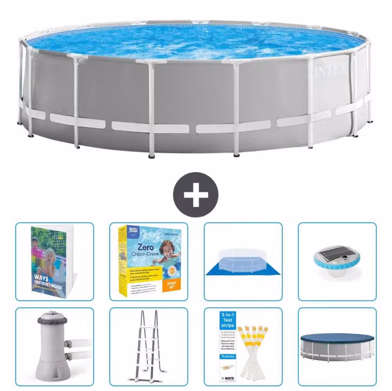 Struttura per piscina a forma di prisma - 457x122 cm - composta da 7 elementi - modello S526
