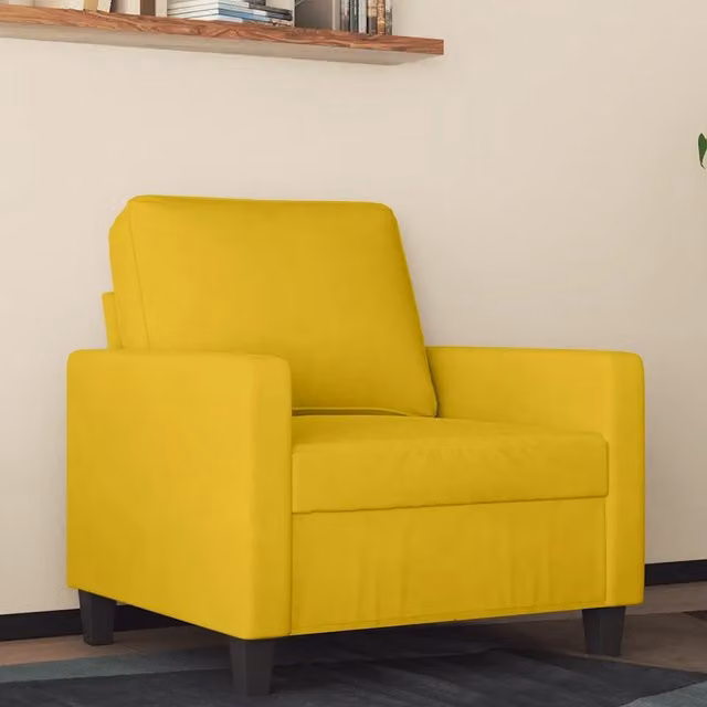 Poltrona Giallo 60 cm Velluto 359185