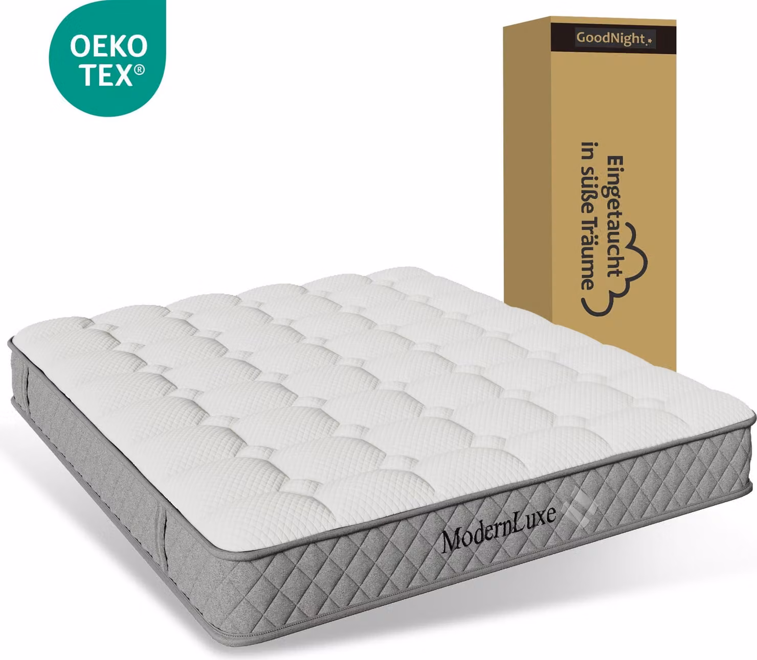 Materasso ortopedico in schiuma fredda Merax 140x200 20 cm, molle insacchettate a 7 zone, OEKO-TEX®, con maniglie, confezionato sottovuoto, H3 medio rigido