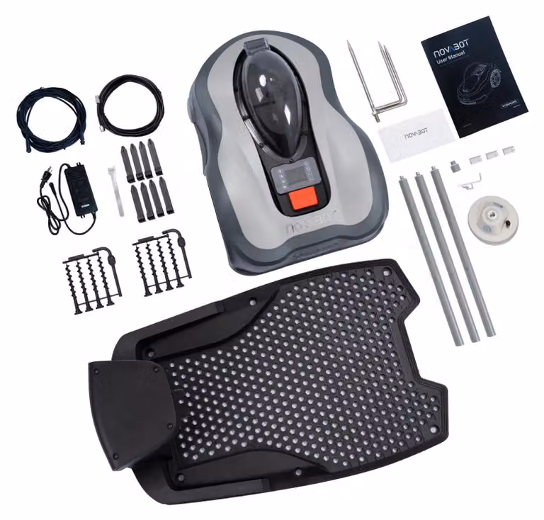 Tagliaerba robotizzato - N2000 - Senza fili, senza cavo perimetrale - Navigazione GPS-RTK e basata su visione artificiale - Adatto per aree fino a 6000 m² - Altezza di taglio: 20–90 mm - Controllo tramite app - Autonomo - Colore: grigio