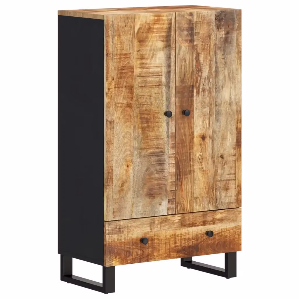 Credenza in legno di mango e metallo stile industriale vidaXL, marrone, L: 60 cm, P: 33 cm, H: 100 cm – 2