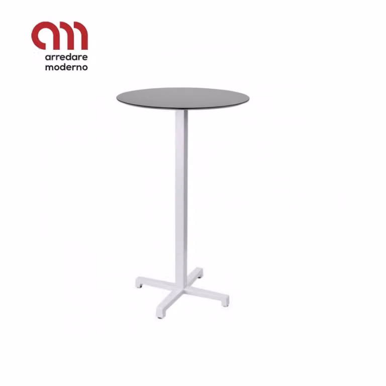 Tavolino Bar Cross Scab fisso H.110 con piano stratificato compact